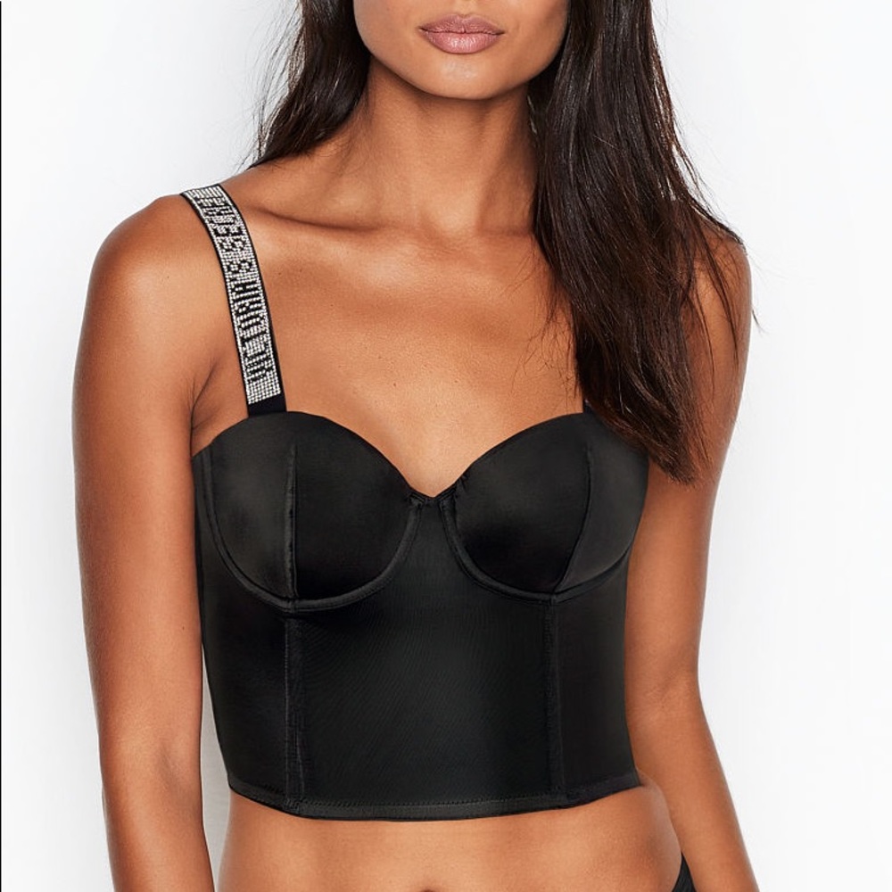 VS Logo Strap Balconette Bra Corset Top